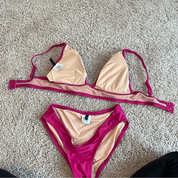 J. Crew Raspberry Triangle Bikini Top - Picture 2 of 5